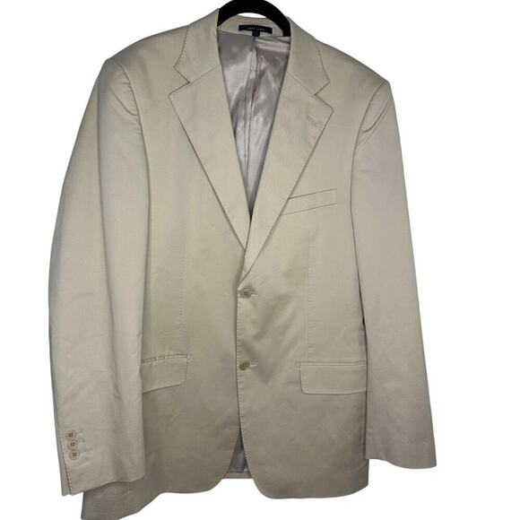 Zara Man Khaki Cotton Silk Blend Blazer Men's Size 40 Stretch Casual Work Office - Picture 1 of 7
